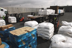 Tons of aid are transported into Gaza daily.