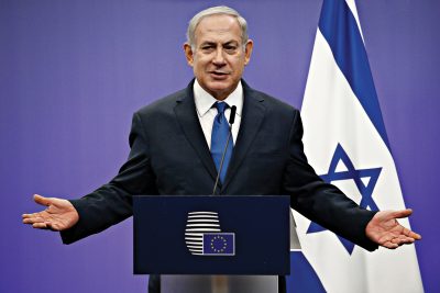 Israel Prime Minister Benjamin Netanyahu in Brussels